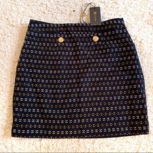 Outback Red Navy Blue Mini Skirt with Gold Accents